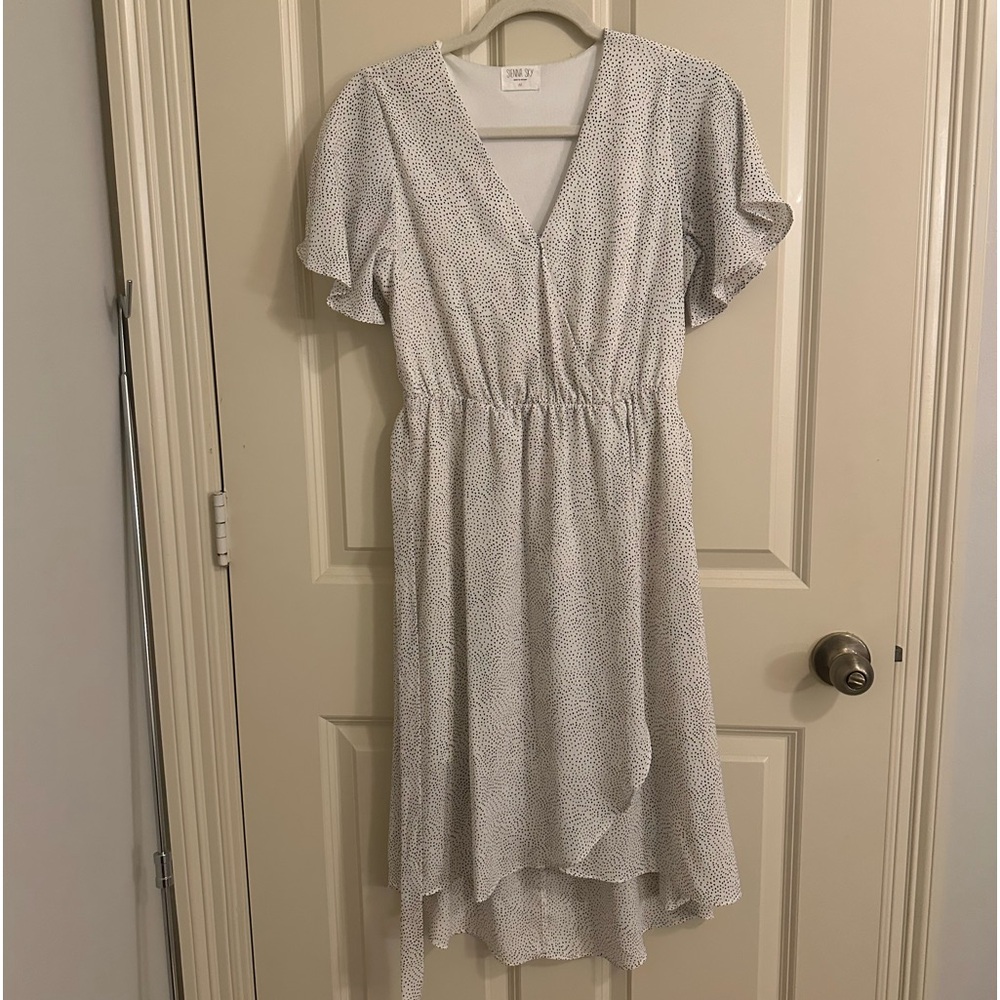 Polka dot wrap dress size medium